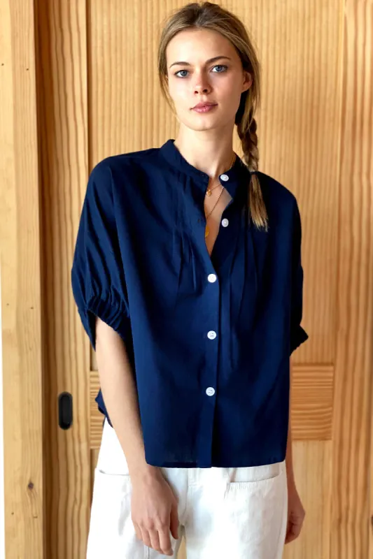 Mandarin Collar Top - Maritime Organic sold by Emerson Fry