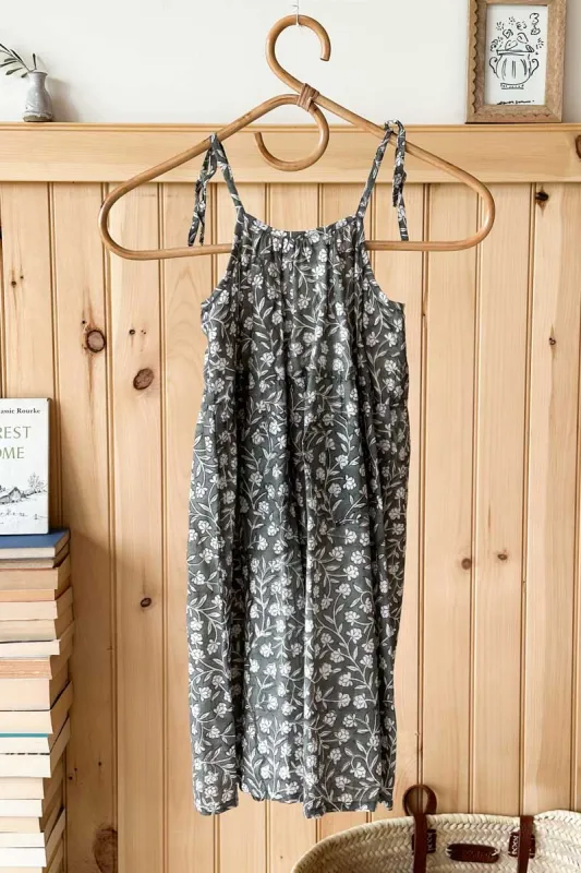 Little Fry Sunshine Dress - Garden Hushed Green Organic sold by Emerson Fry