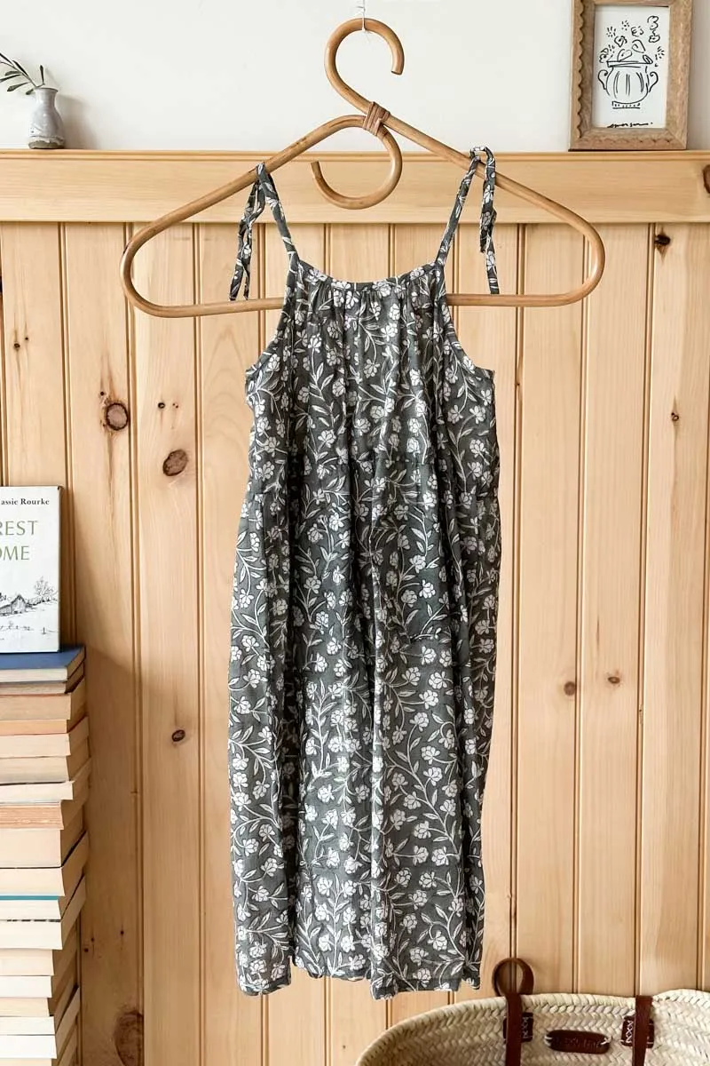 Little Fry Sunshine Dress - Garden Hushed Green Organic sold by Emerson Fry