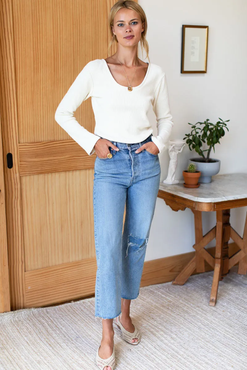 Ballet Scoopneck Top - Natural Hemp Cotton Rib Organic sold by Emerson Fry product image thumbnail 5