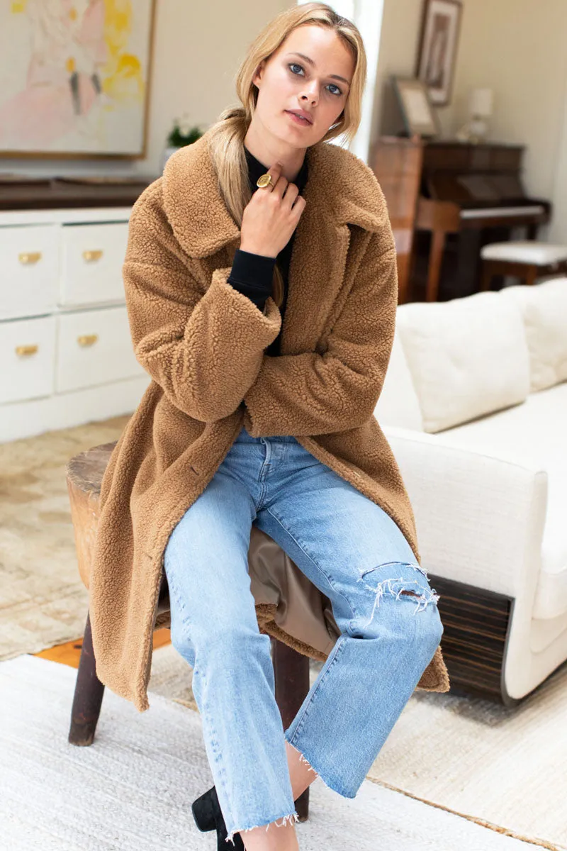 Midi Sherpa Coat - Camel sold by Emerson Fry product image thumbnail 5