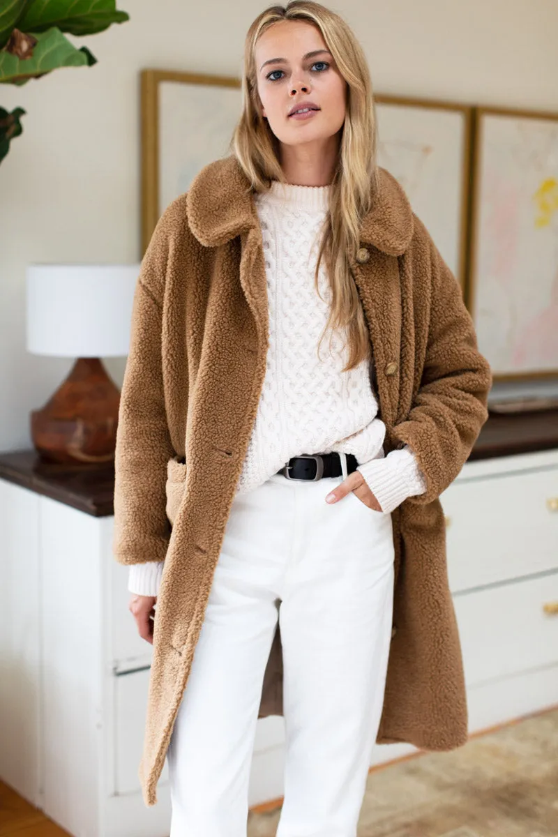 Midi Sherpa Coat - Camel sold by Emerson Fry product image thumbnail 2