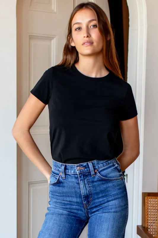 Essential T Shirt - Black Pima Cotton sold by Emerson Fry