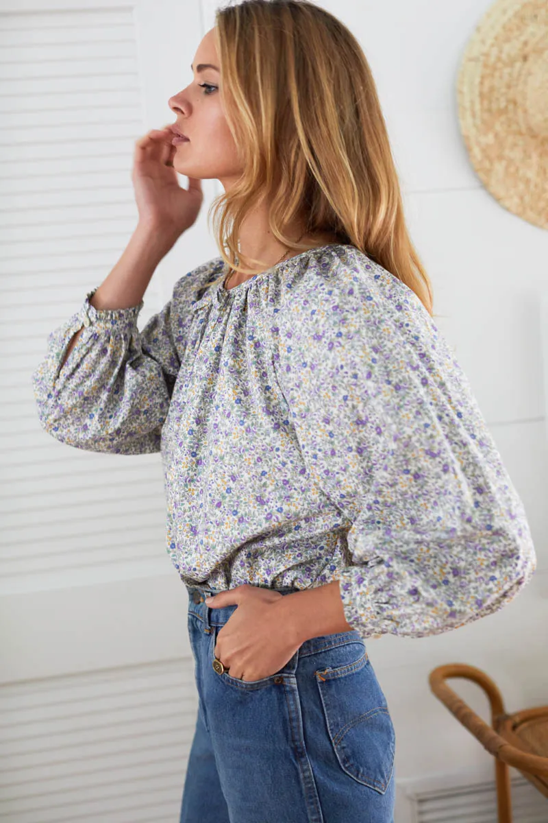 Lucy 2 Blouse - Purple Pink Calico sold by Emerson Fry product image thumbnail 4