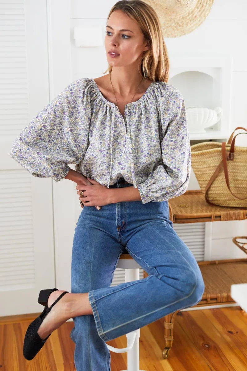 Lucy 2 Blouse - Purple Pink Calico sold by Emerson Fry