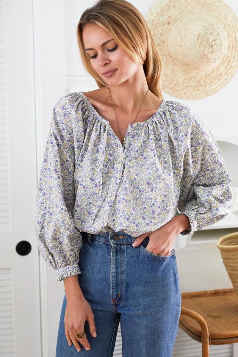 Lucy 2 Blouse - Purple Pink Calico sold by Emerson Fry product image thumbnail 2