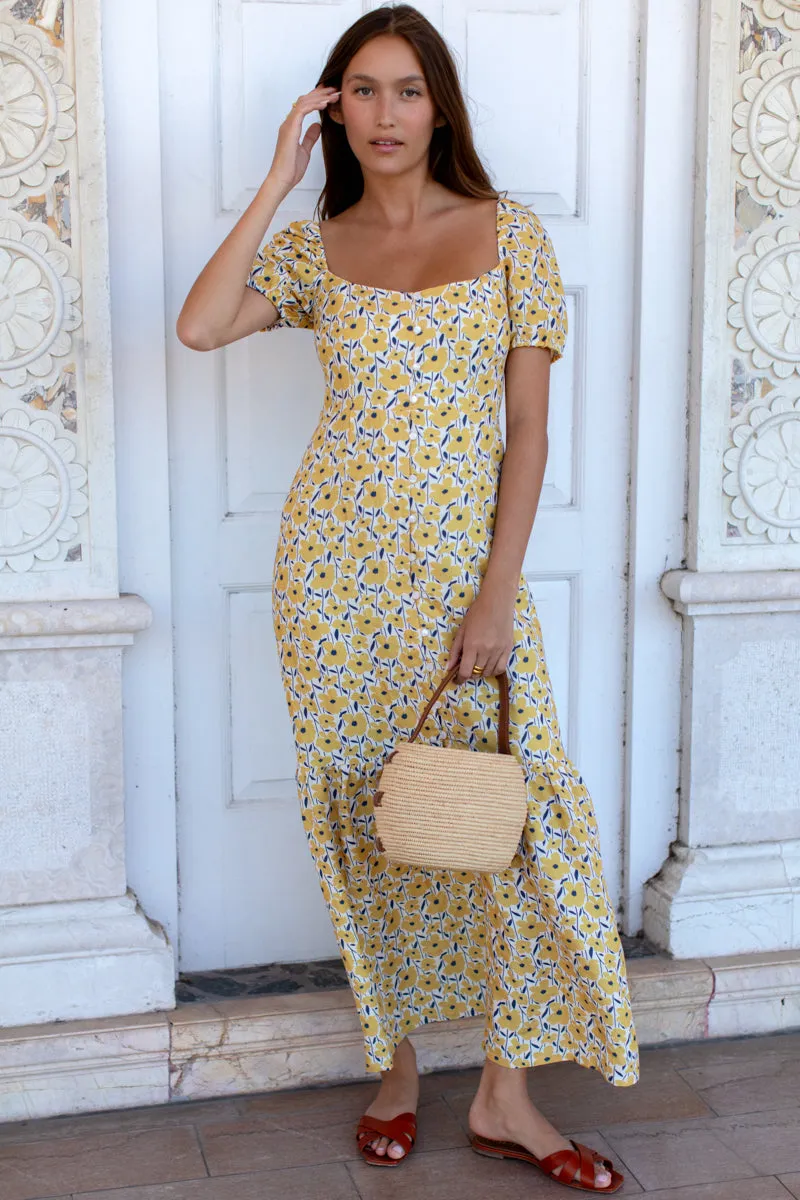 Luie Maxi Dress - Sharon's Flower Gold sold by Emerson Fry