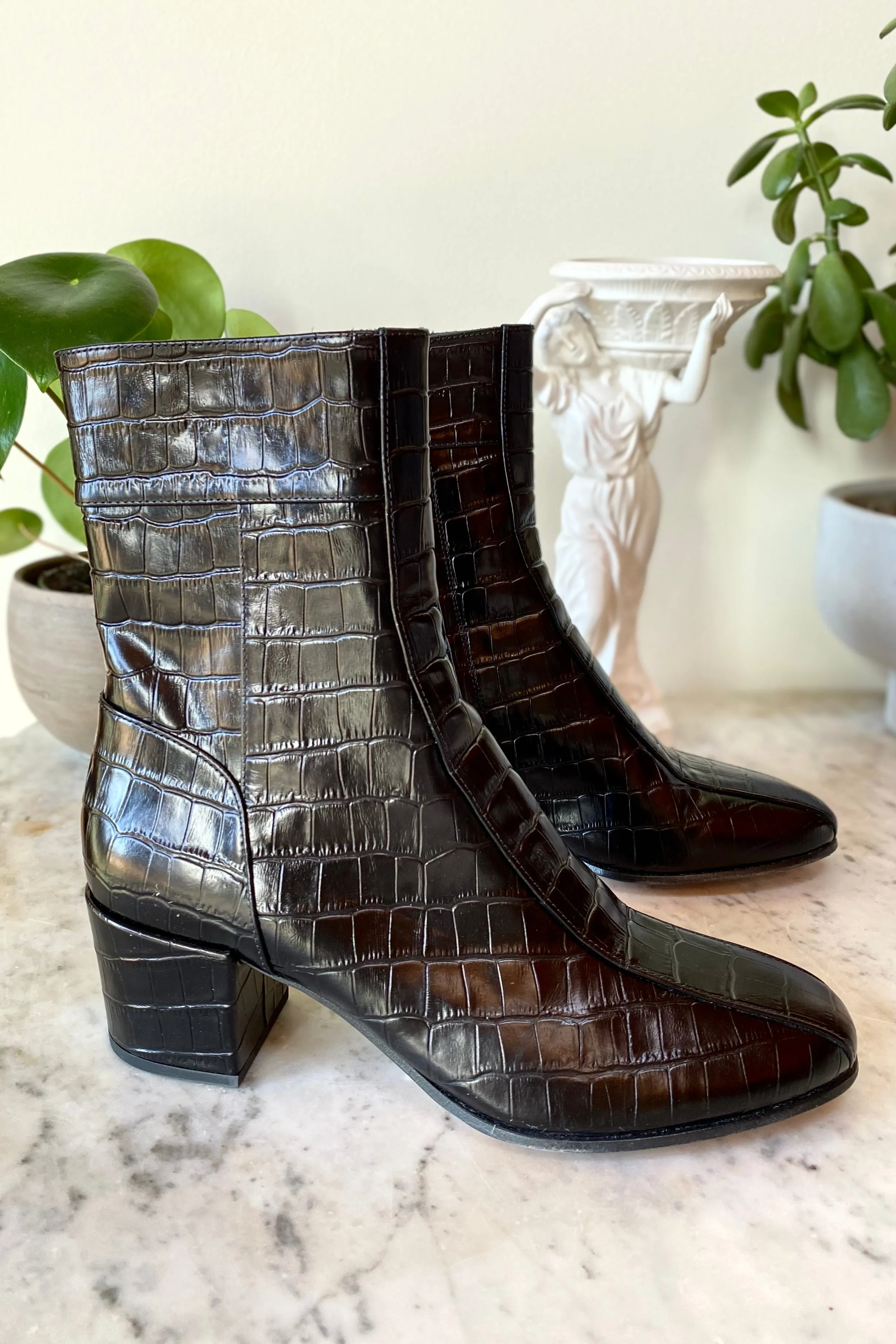 Frankie Walking Boot - Black Croc sold by Emerson Fry