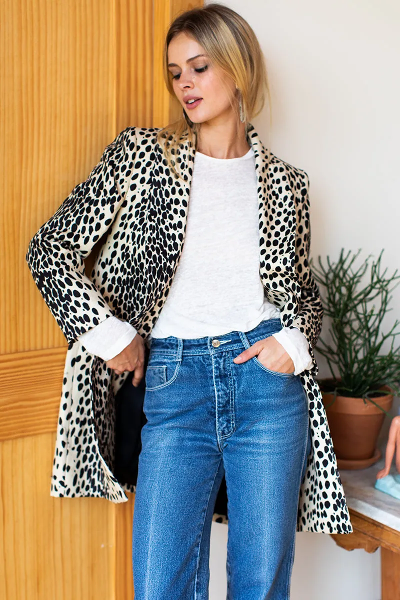 Wingtip Coat 2 - Leopard Linen sold by Emerson Fry product image thumbnail 4