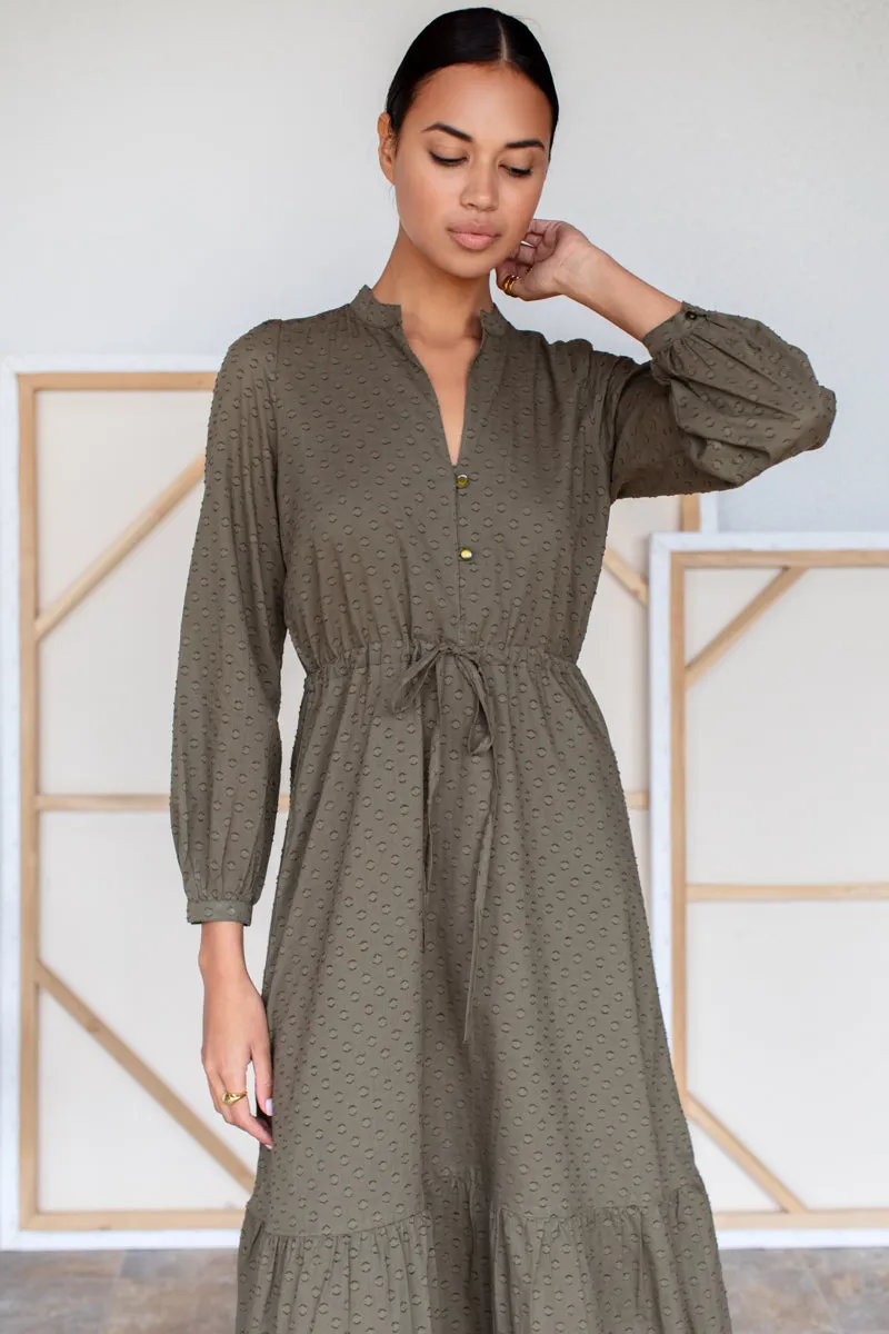 Frances 3 Dress - Moss Swiss Dot Organic sold by Emerson Fry product image thumbnail 4