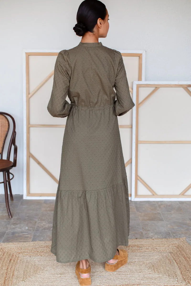 Frances 3 Dress - Moss Swiss Dot Organic sold by Emerson Fry product image thumbnail 3