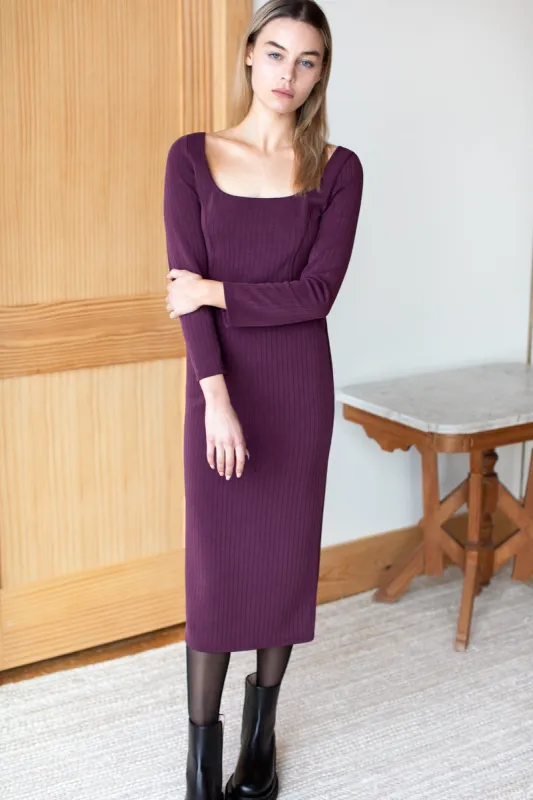 Long Sleeve Layering Dress -  Cabernet sold by Emerson Fry