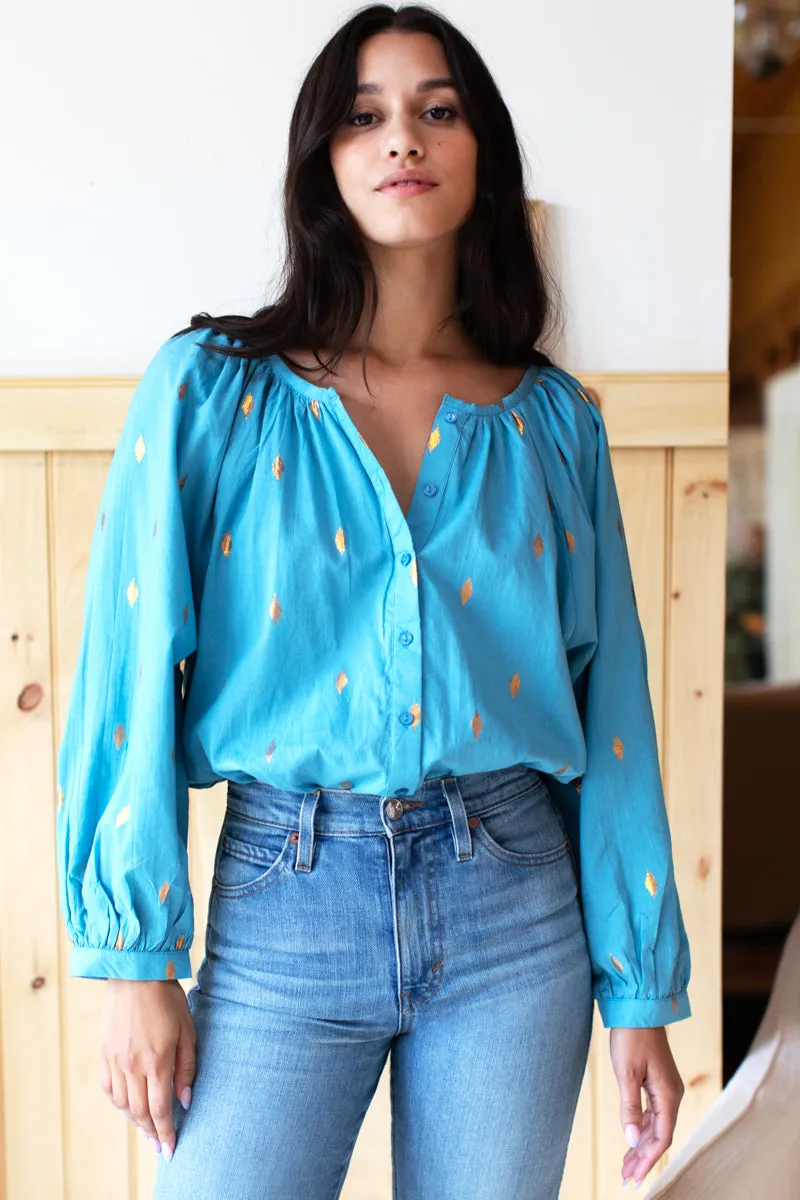 Frances Blouse - Gold Leaf Delphinium sold by Emerson Fry product image thumbnail 2