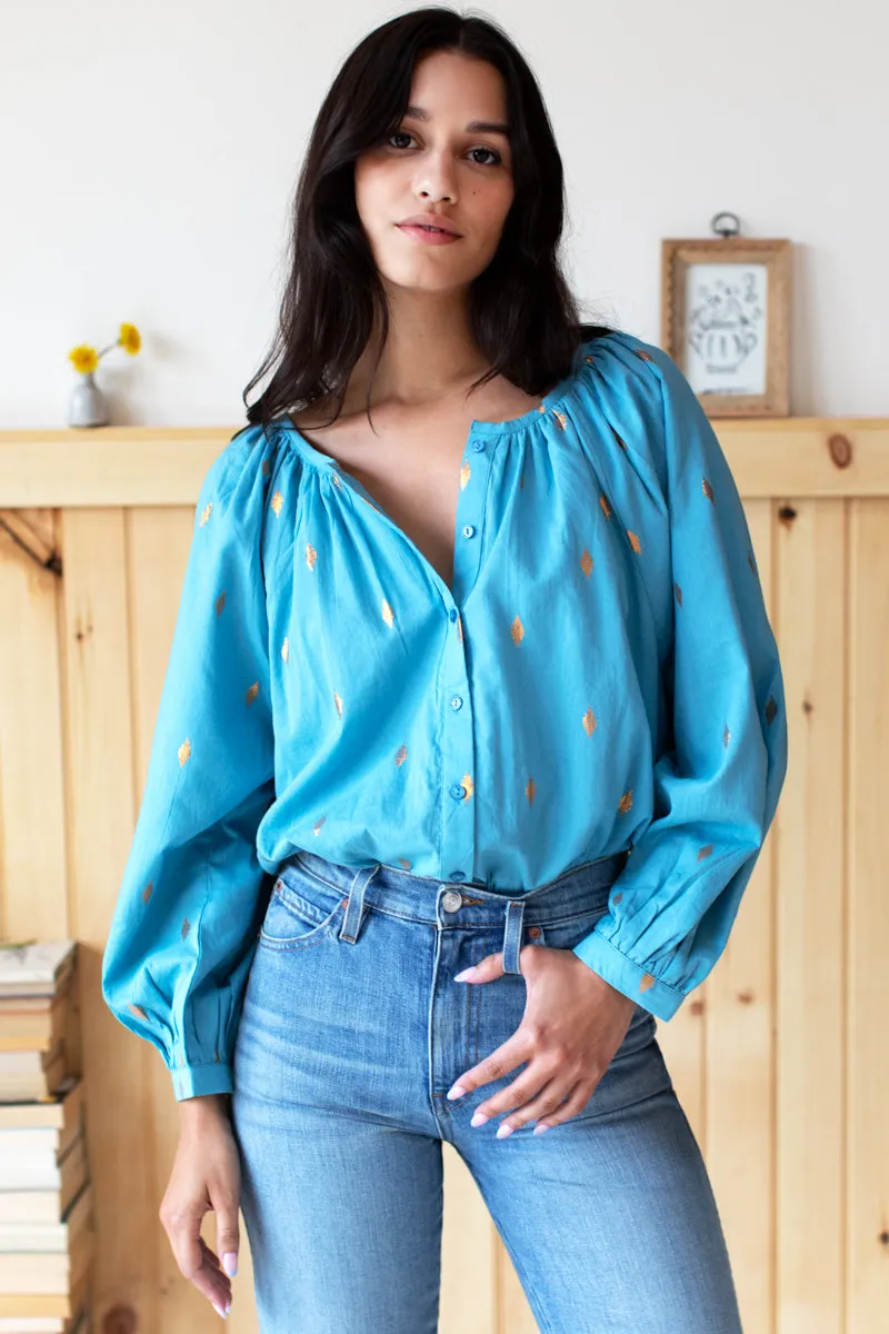 Frances Blouse - Gold Leaf Delphinium sold by Emerson Fry product image thumbnail 3