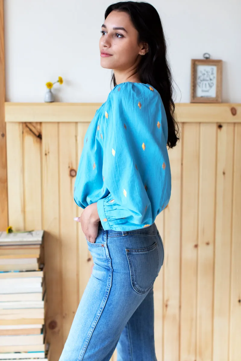 Frances Blouse - Gold Leaf Delphinium sold by Emerson Fry product image thumbnail 5