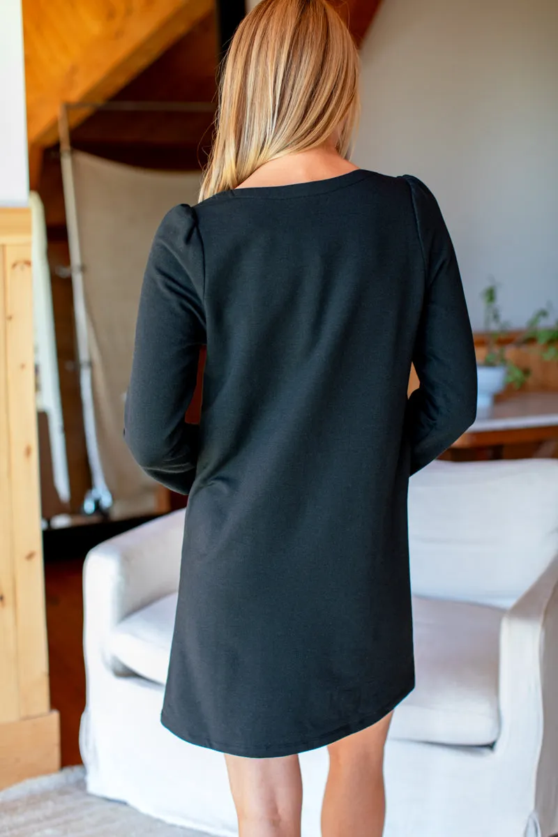 Alice Long Sleeve Dress - Black Organic sold by Emerson Fry product image thumbnail 5