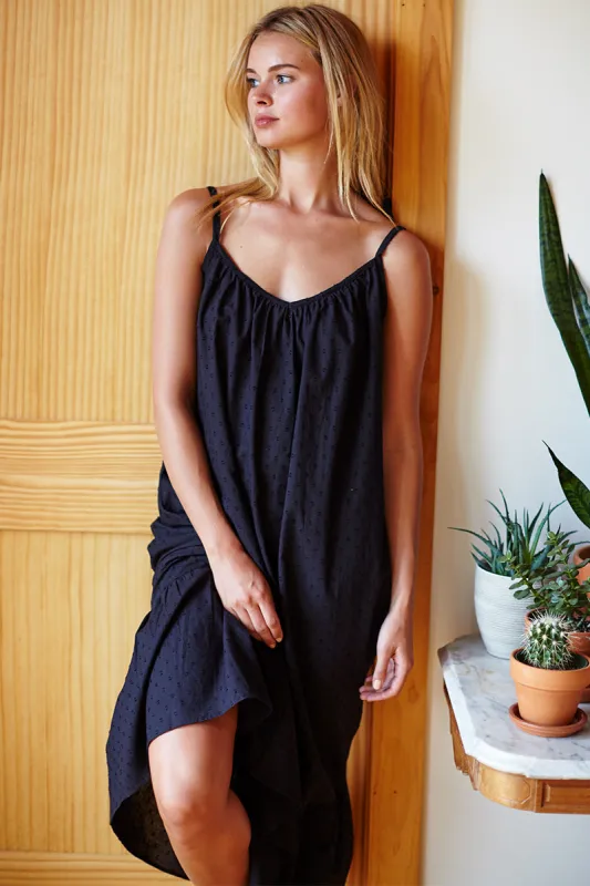 India Sundress - Black Swiss Dot Organic sold by Emerson Fry