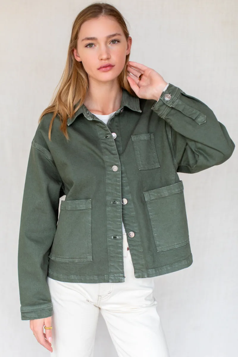 Utility Shirt Jacket - Army Green sold by Emerson Fry