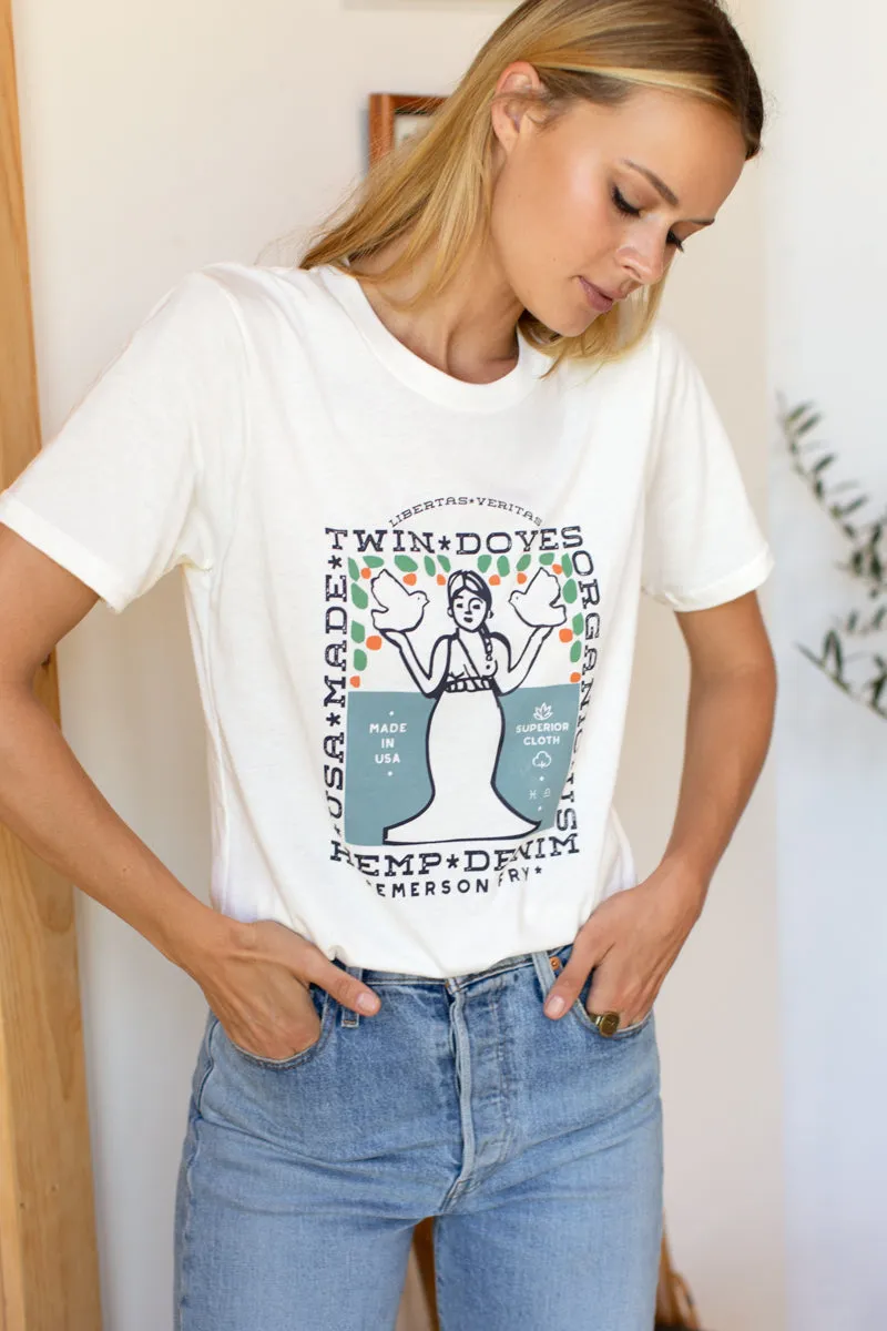 Twin Doves T-Shirt - Goddess Sea Organic sold by Emerson Fry product image thumbnail 3