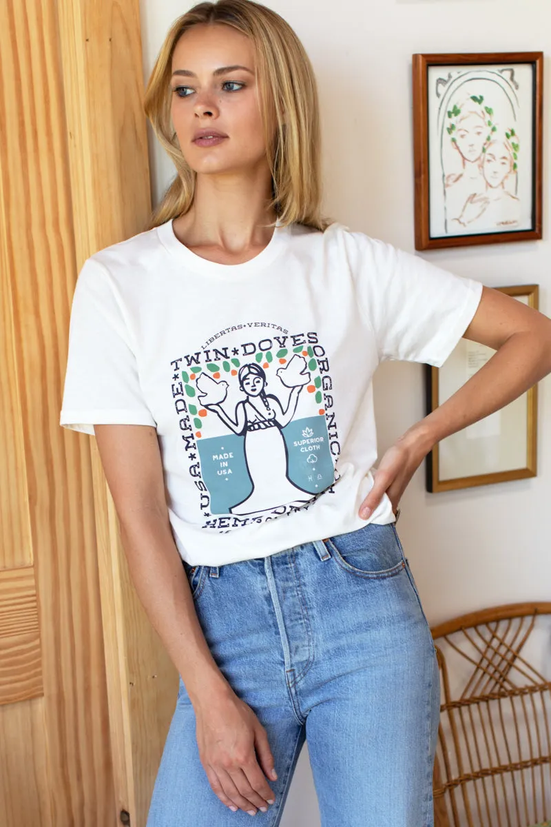 Twin Doves T-Shirt - Goddess Sea Organic sold by Emerson Fry