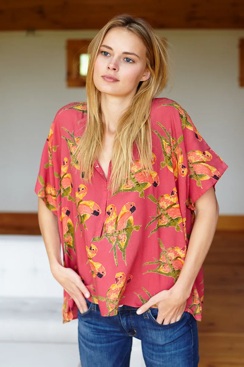 India Shirt - Rose Fred Parrot sold by Emerson Fry