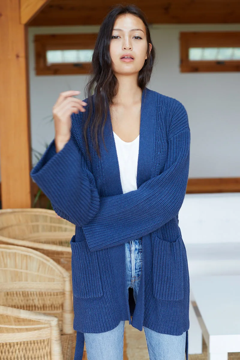 Organic Wrap Sweater Ribbed - Indigo sold by Emerson Fry product image thumbnail 5
