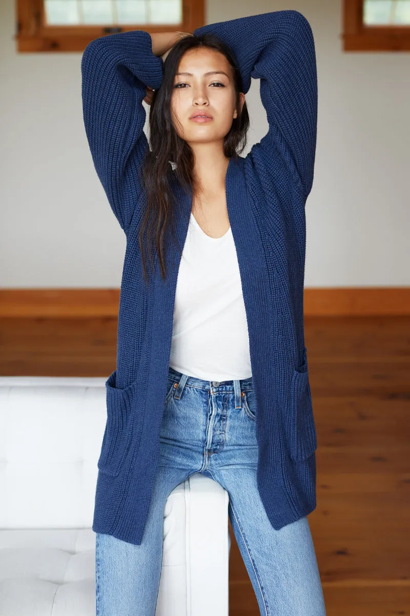 Organic Wrap Sweater Ribbed - Indigo sold by Emerson Fry product image thumbnail 2