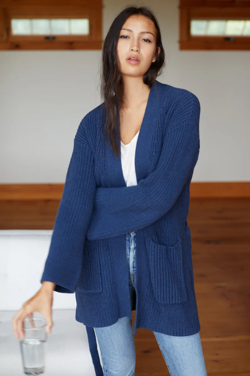 Organic Wrap Sweater Ribbed - Indigo sold by Emerson Fry product image thumbnail 3
