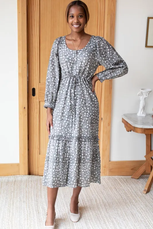 Lucy Lake Dress - Garden Hushed Green Organic sold by Emerson Fry