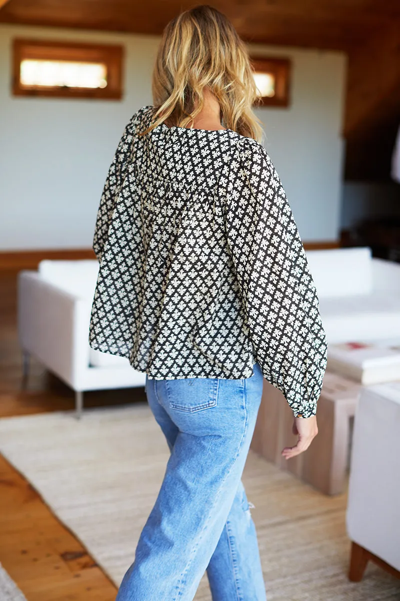 Laurent Blouse - August Flowers Black Organic sold by Emerson Fry product image thumbnail 5