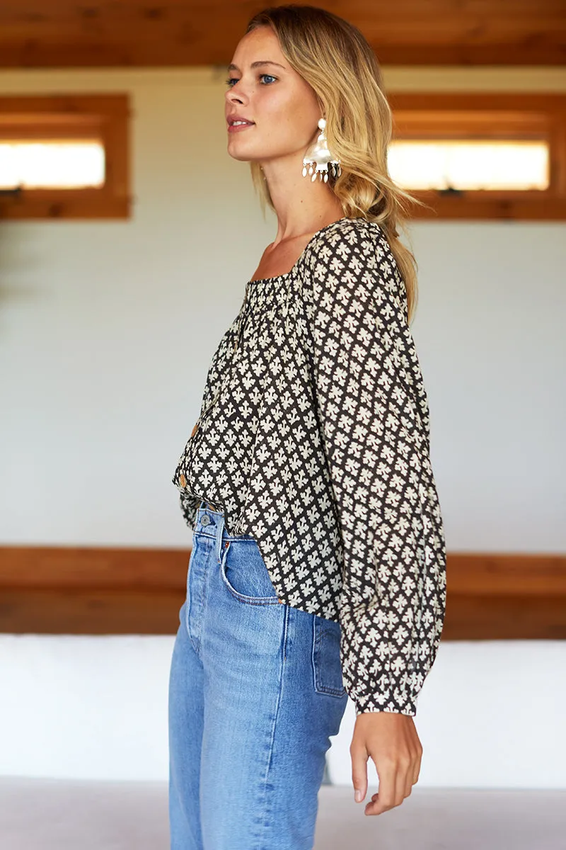 Laurent Blouse - August Flowers Black Organic sold by Emerson Fry product image thumbnail 4