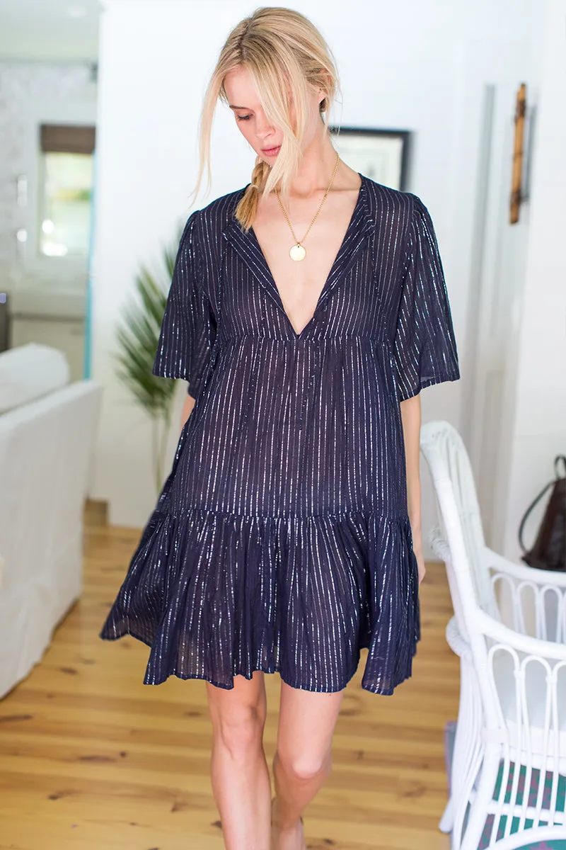 Isla Dress - Maritime Silver Lurex sold by Emerson Fry product image thumbnail 5