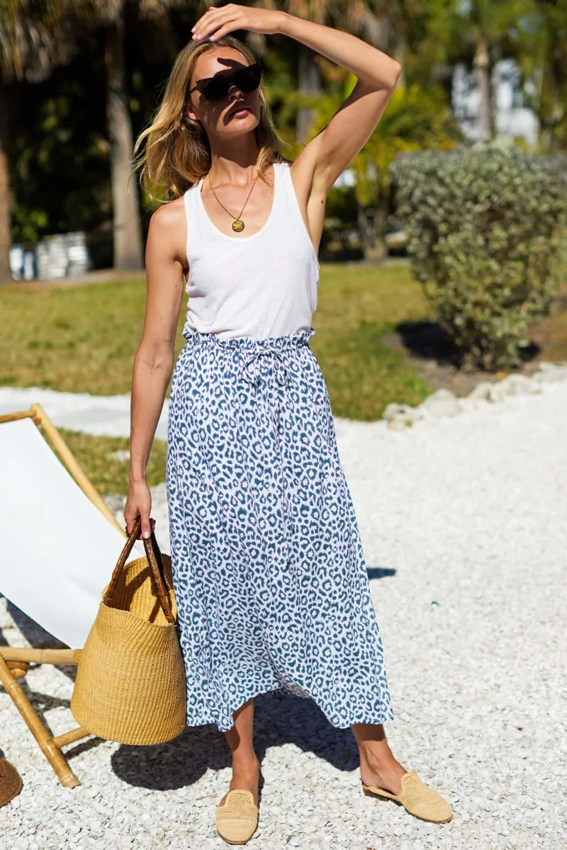 Drawstring Skirt - Charcoal Leopard sold by Emerson Fry product image thumbnail 5