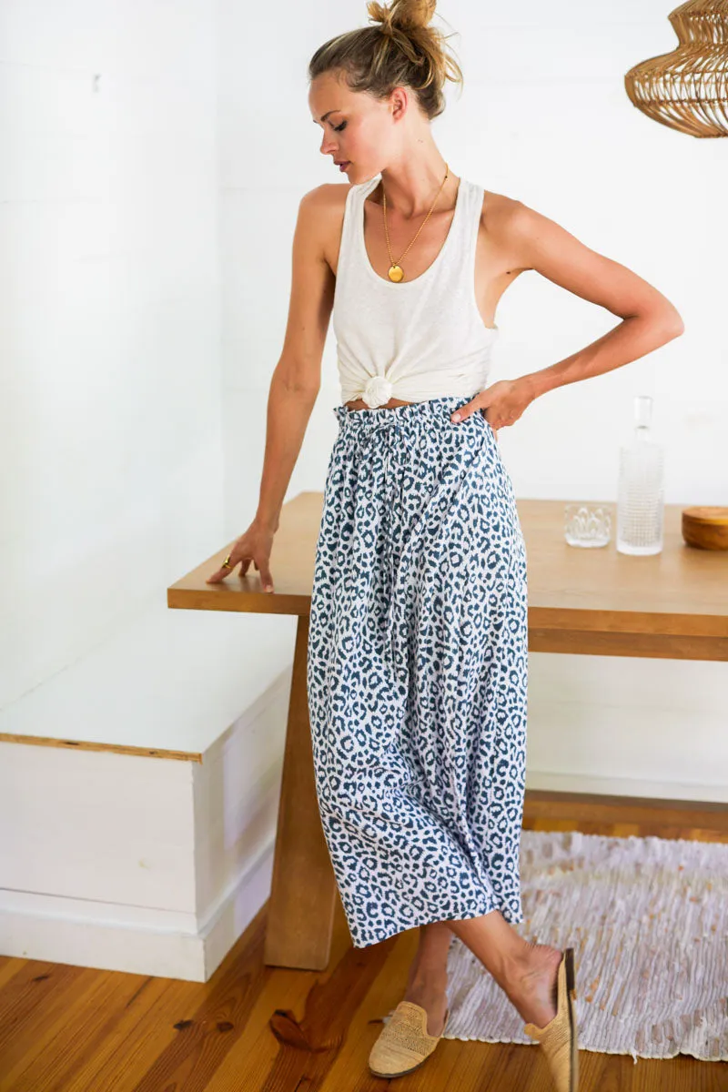 Drawstring Skirt - Charcoal Leopard sold by Emerson Fry