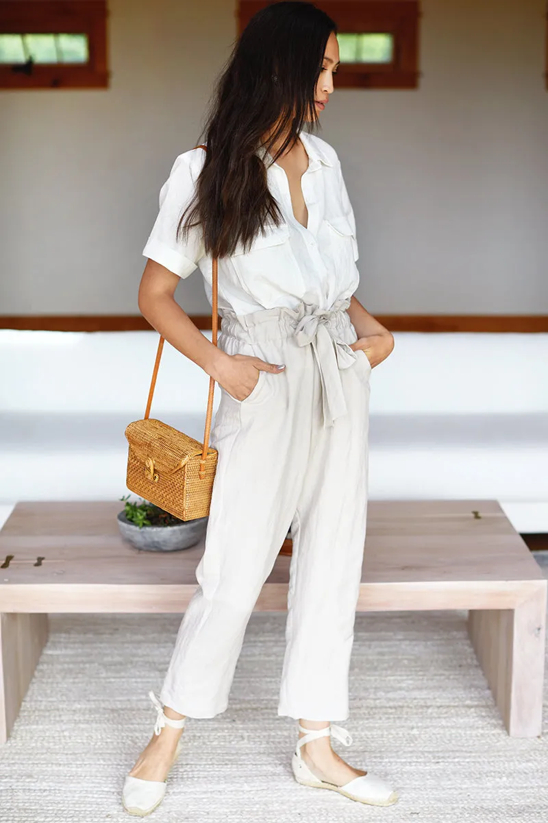 Short Sleeve Utility Shirt - Ivory Linen sold by Emerson Fry product image thumbnail 4