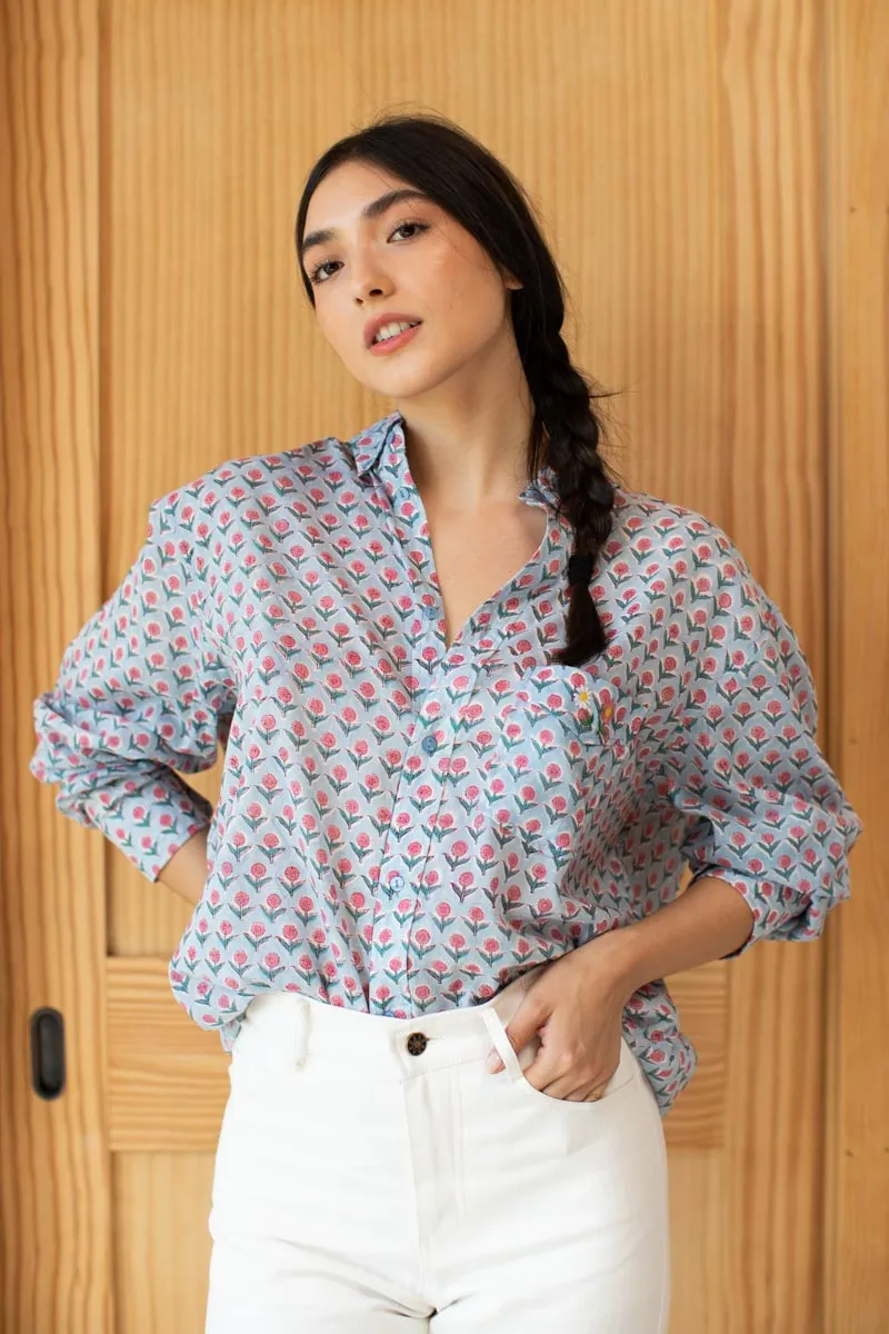 Ryan Shirt - Little Blue + Pink Organic sold by Emerson Fry product image thumbnail 2