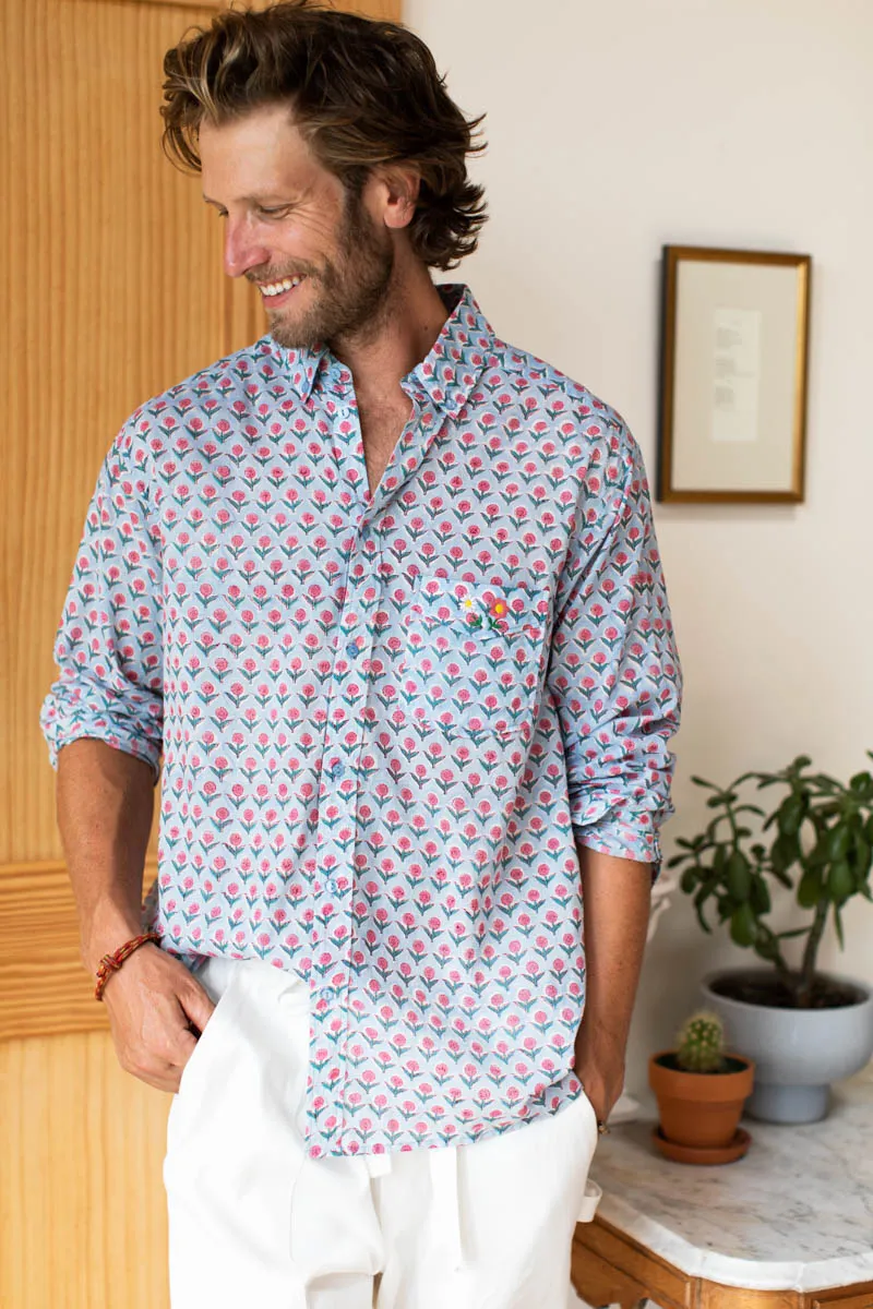 Ryan Shirt - Little Blue + Pink Organic sold by Emerson Fry