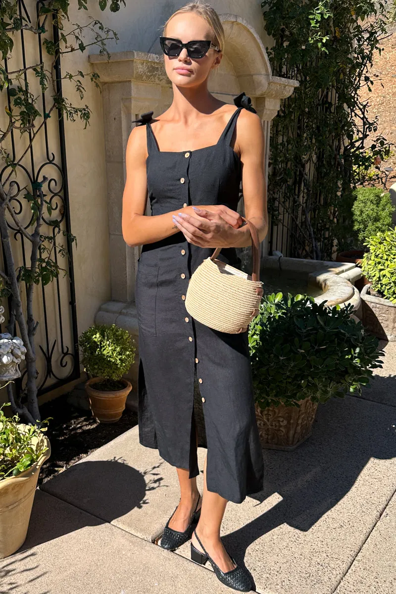 Lillian Dress - Black Linen sold by Emerson Fry product image thumbnail 5