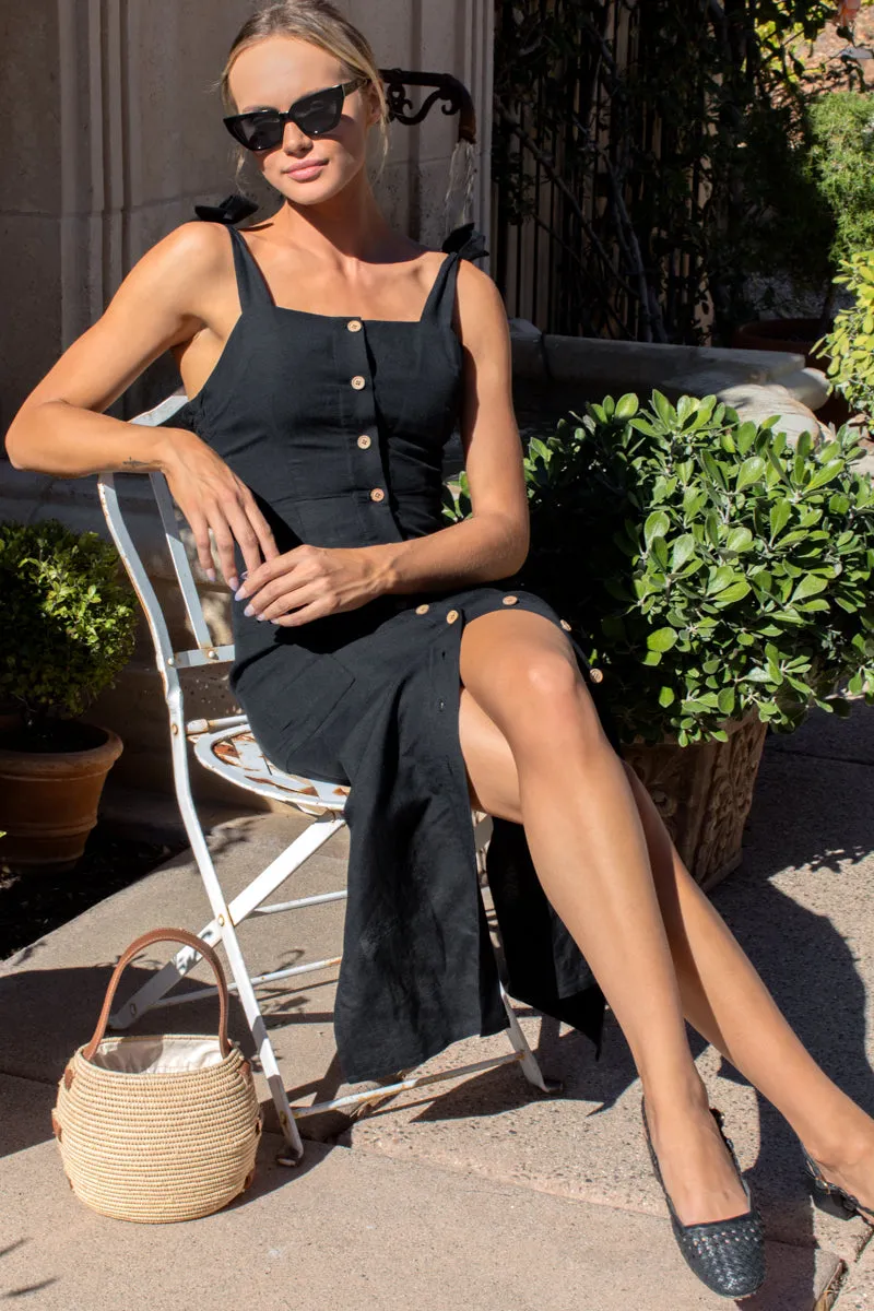 Lillian Dress - Black Linen sold by Emerson Fry product image thumbnail 4