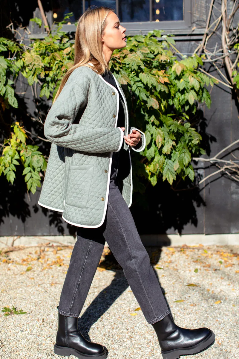 India Quilted Coat - Sage Organic sold by Emerson Fry product image thumbnail 2