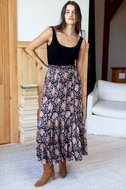 Shirred Skirt - Thalia Satin sold by Emerson Fry