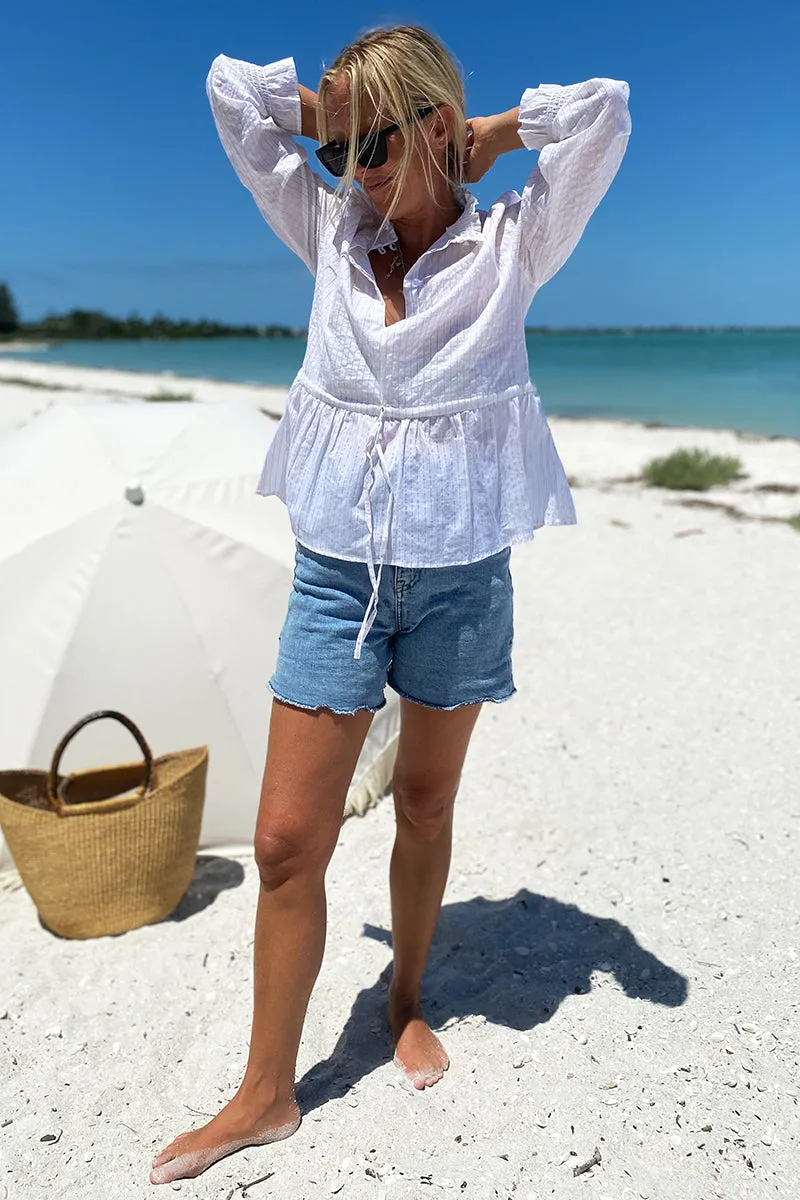 Lucybella Top - White Lurex sold by Emerson Fry product image thumbnail 2