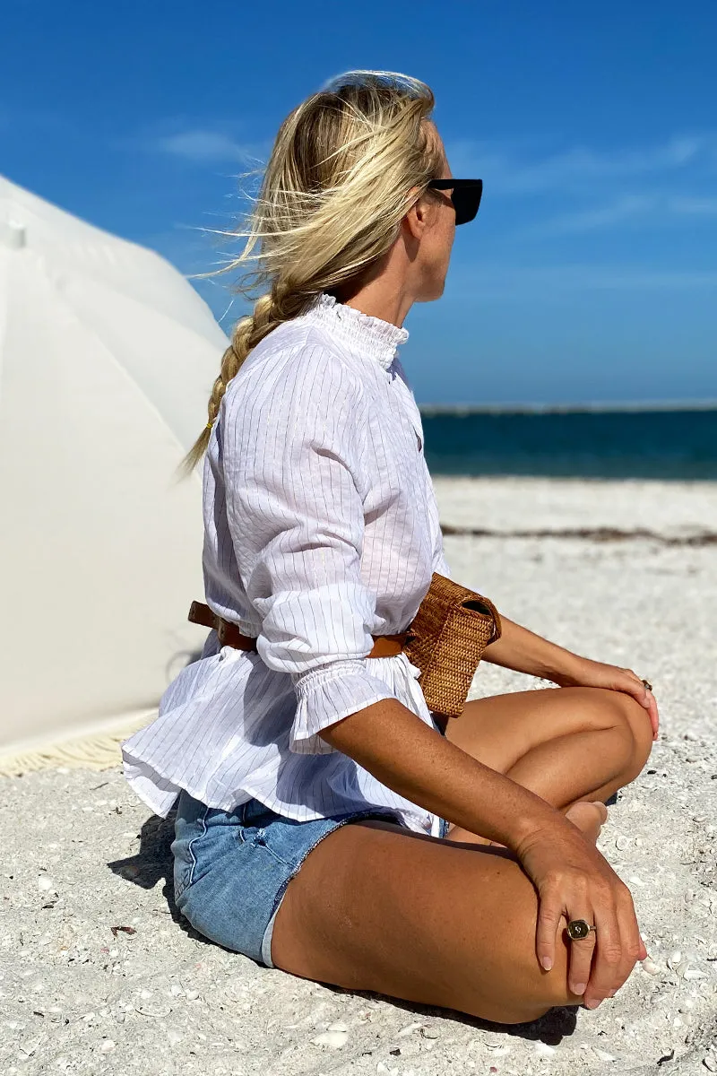 Lucybella Top - White Lurex sold by Emerson Fry