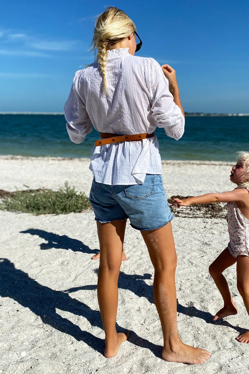 Lucybella Top - White Lurex sold by Emerson Fry product image thumbnail 3