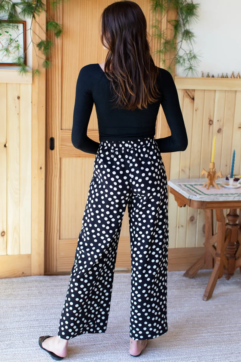 Sharon Pants - Painterly Dots Black + Ivory sold by Emerson Fry product image thumbnail 5