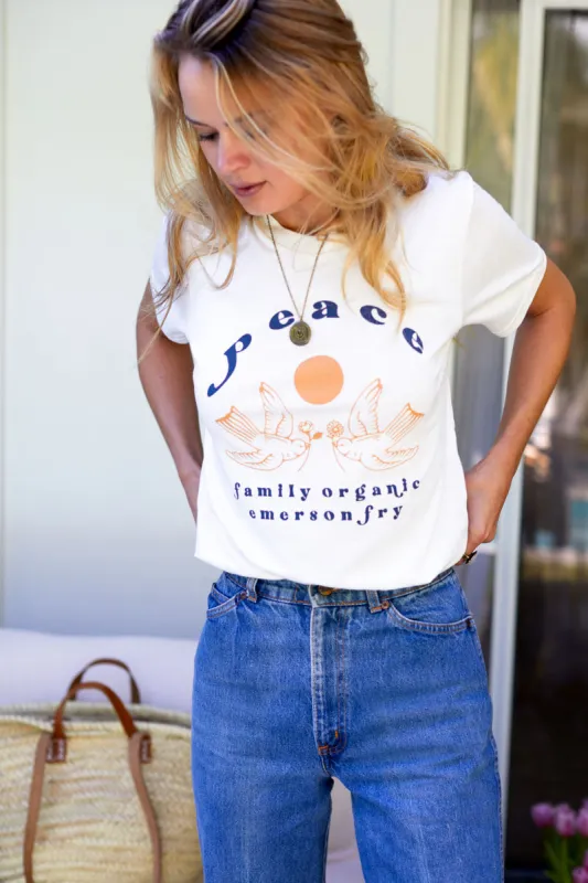 Peace T-Shirt - Ivory Organic sold by Emerson Fry