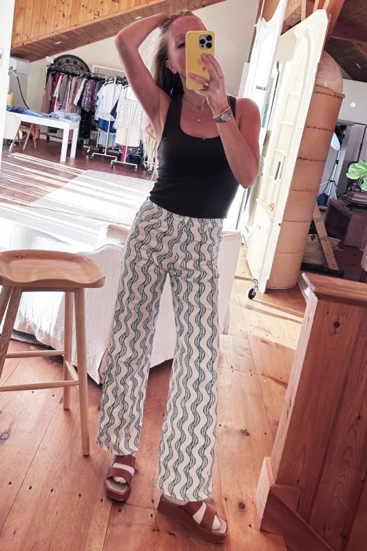 Everyday Pant - Mimosa Vines Cerulean Twill made by Emerson Fry