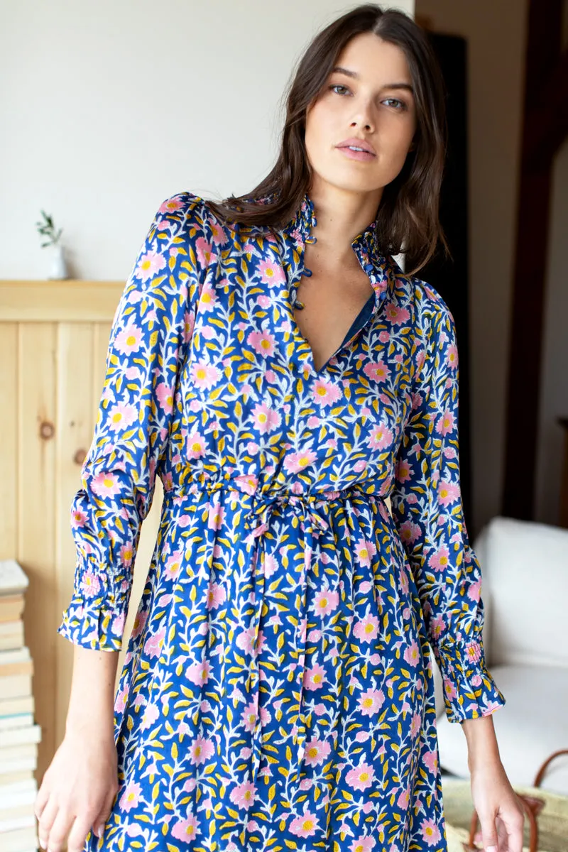 Lucybella Maxi Dress 2 - Blue Chrysanthemum Satin sold by Emerson Fry product image thumbnail 5