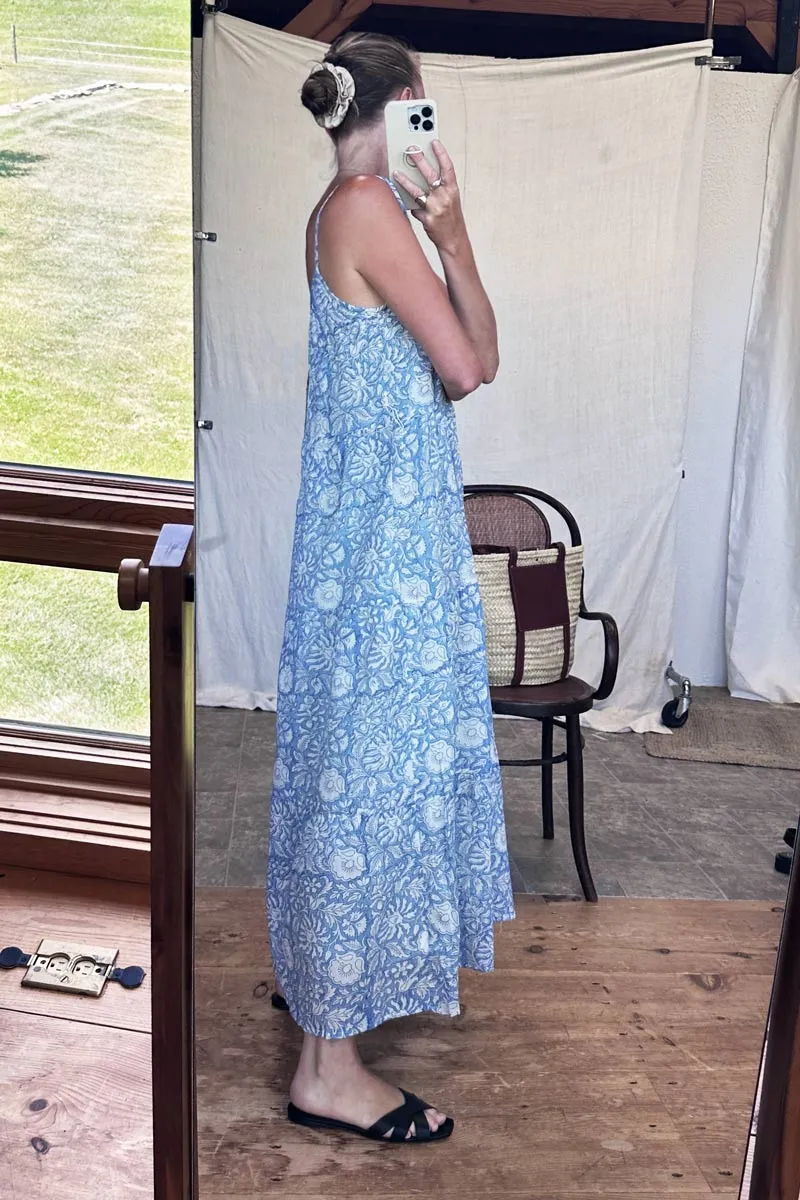 India Button Front Sundress 2 - Arbor Blissful Blue Organic sold by Emerson Fry product image thumbnail 5