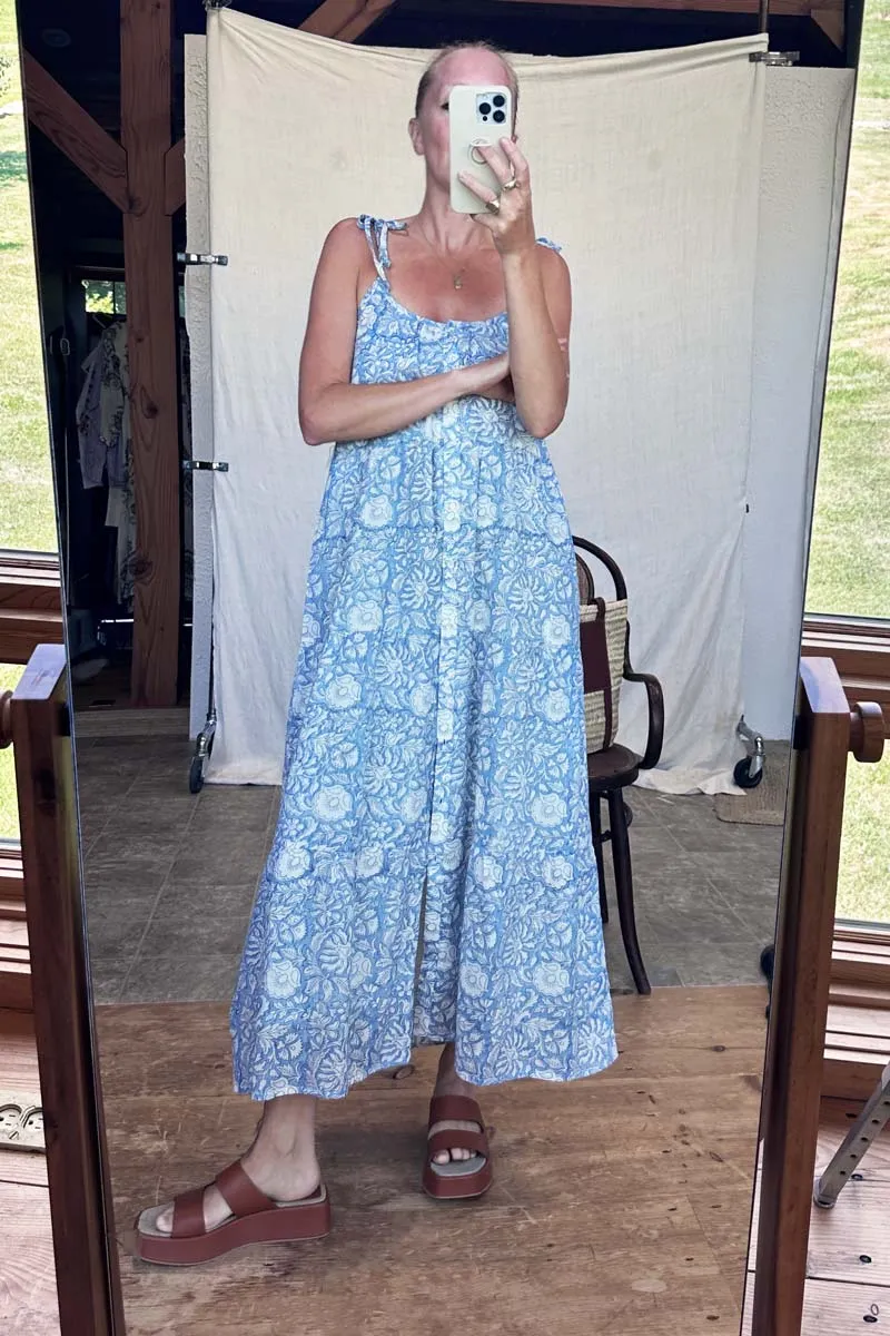 India Button Front Sundress 2 - Arbor Blissful Blue Organic sold by Emerson Fry product image thumbnail 2